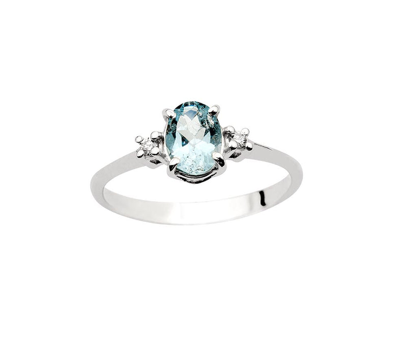 Anello Acquamarina Taglio Ovale